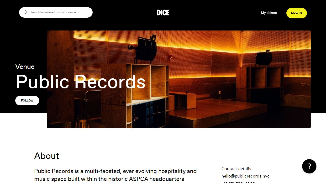 Public Records Tickets | DICE